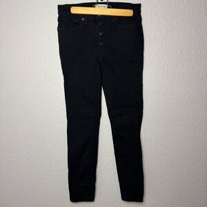Madewell 9” High Rise Skinny Jeans Size 28 Women Black Button Fly Stretch Boho